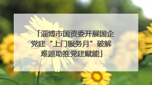 淄博市国资委开展国企党建“上门服务月”破解难题助推党建赋能